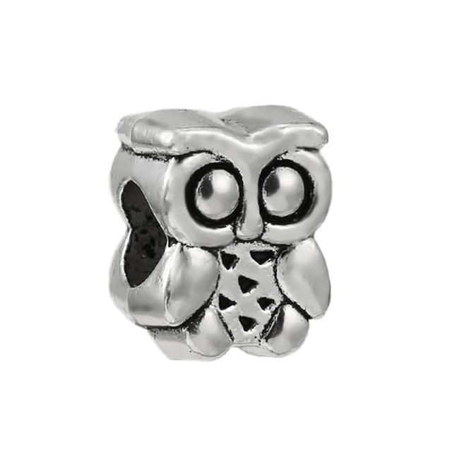 2pcs /Lot Cute Owl Panda Fish Mom Turtle Charm Beads Pendant Fit Diy Original Bracelets Necklaces For Women Men Jewelry Making