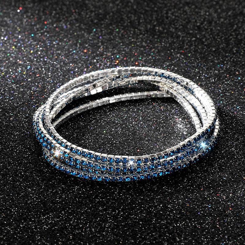 5Pcs/Lot Elastic Crystal Bracelets 2mm Charming Gold Color Crystal Rhinestones Metal Bangle Bracelet Jewelry DIY Gift