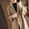 Женское пальто из 100% шерсти TIDENOVEL Осеннее шерстяное длинное пальто Ручной работы Пальто-бушлат Зимняя теплая шерстяная длинная куртка Пальто
