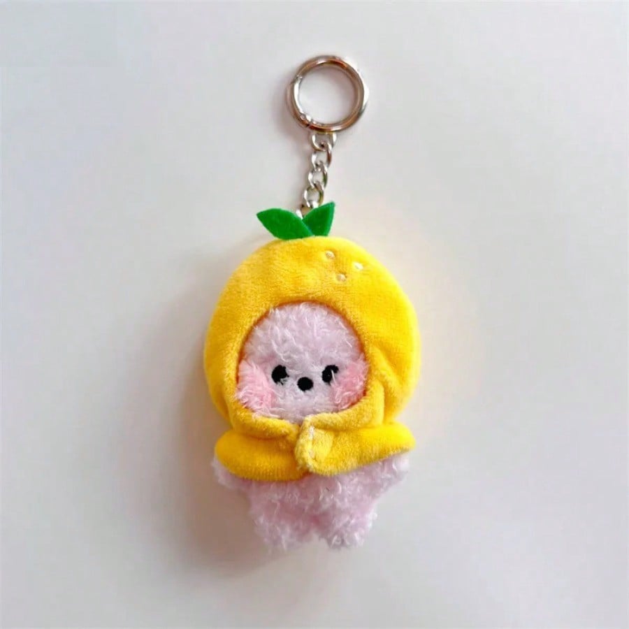 LINE FRIENDS BT21 Аниме K-pop и Мультяшная тематика 9 см Мини-плюш Идеальные Брелоки и Подвески для Рюкзаков Мультяшная Серия Фруктов