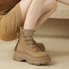 2025 осень и зима новая мода женские ботинки Мартин платформа маленький рост увеличение шнуровка спереди платформа маффин короткие ботинки