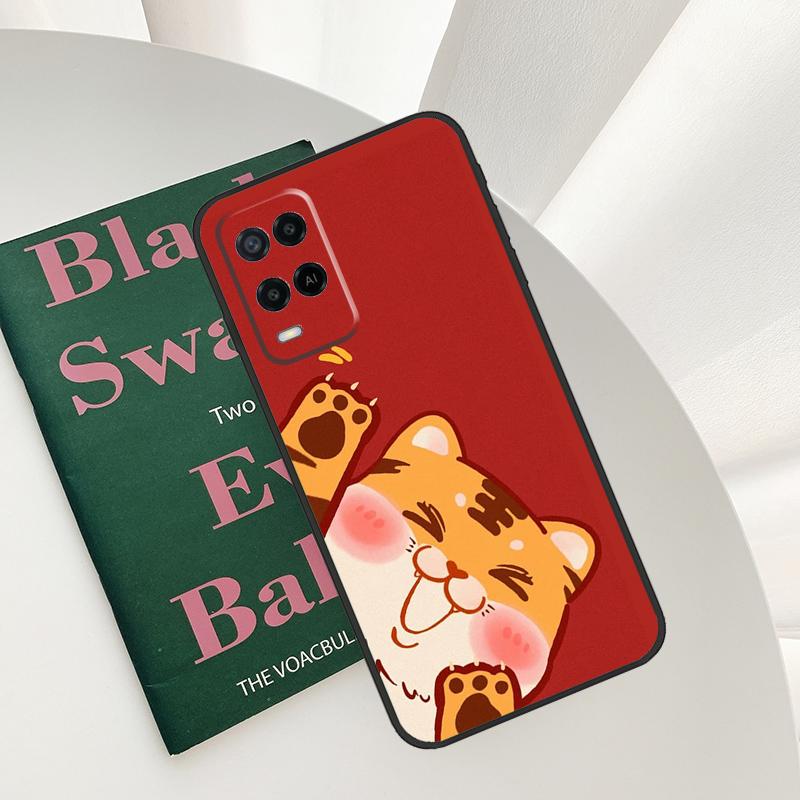 Забавный Мультяшный Чехол-Тигр Для Oppo A58 A78 A98 A15 A16 A17 A52 A72 A76 A96 A54 A74 A94 A57 A77 A54S A57S Чехол