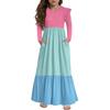 Girls' Tiered Ruffle Dress - Long Sleeve Printed Maxi With Pockets