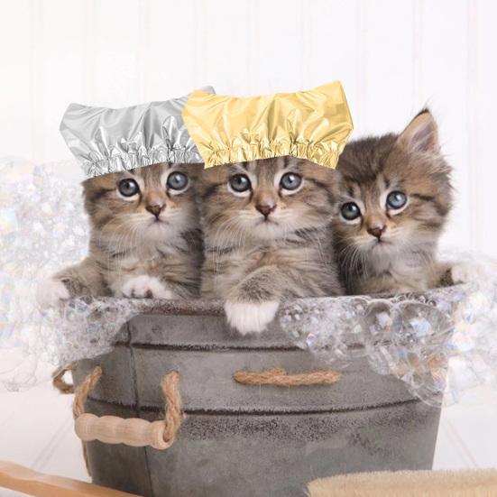 Yousheng Pet Shower Cap Super Soft Elastic Band Waterproof Ultra-Light Easy-wearing Keep Ear Dry Non-woven Fabric Pet Shower Cap Ear Prevention Cover