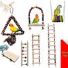 Parrot Swing & Climbing Ladder Toy for Budgies and Cockatiels - Chewable Hanging Ring & Cloud Design