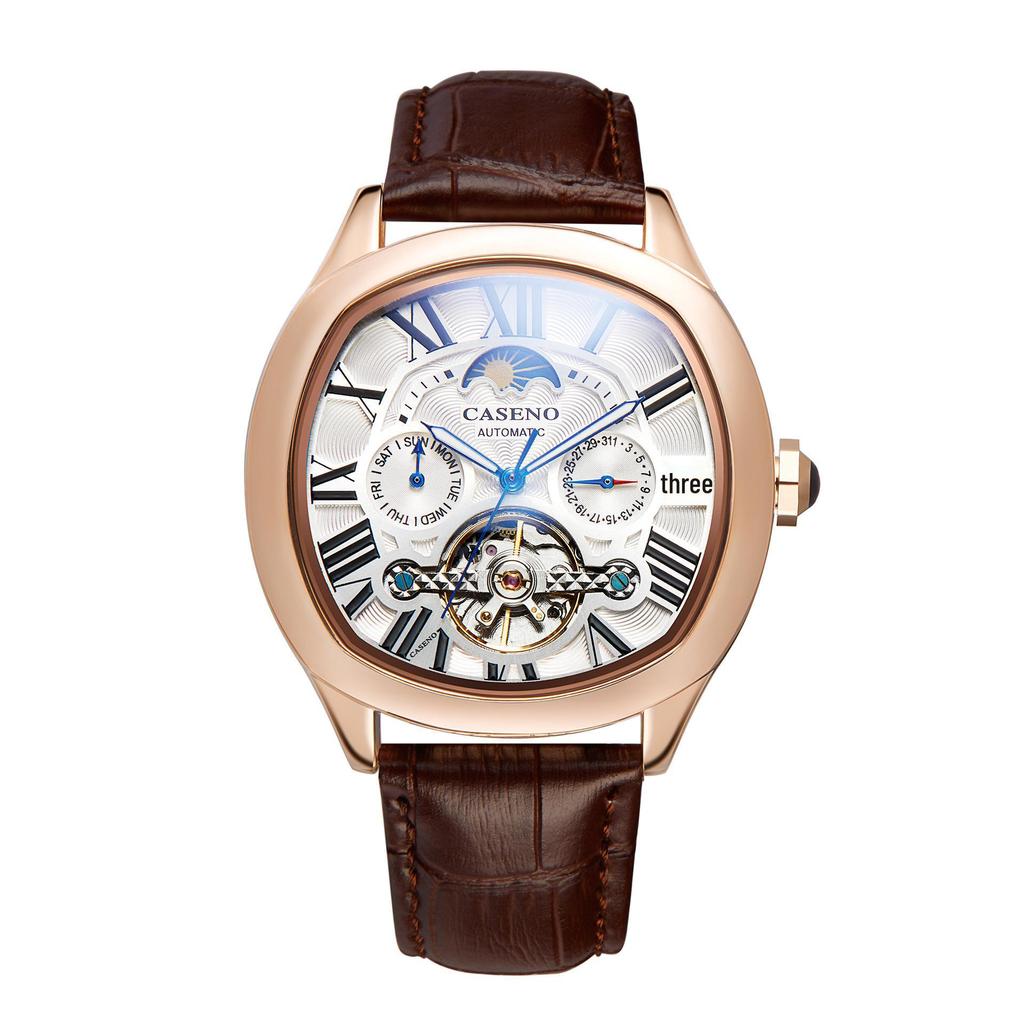 Часы CASENO Star Tourbillon Automatic: Фаза Луны, месяц и дата, водонепроницаемость 100 м