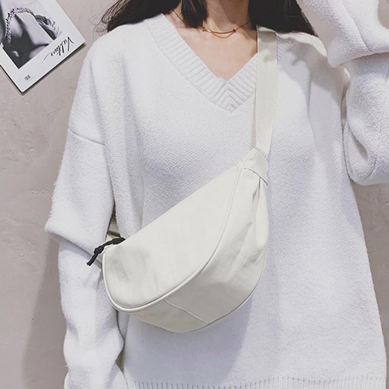Yogodlns Casual Nylon Shoulder Dumpling Bag Light Crossbody Bag Large Capacity Waist Bag Fashion Half-moon Hobo Bag Clutch