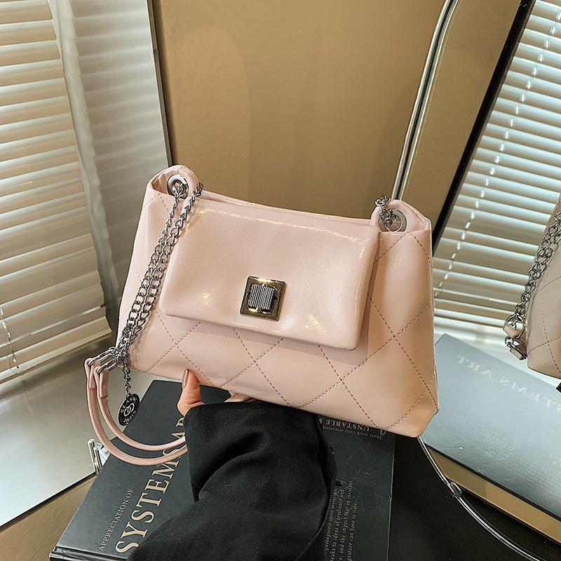 Маленькая сумка премиум-класса женская 2025 новая весна-лето универсальная сумка-мессенджер на цепочке с ромбами повседневная женская маленькая квадратная сумка