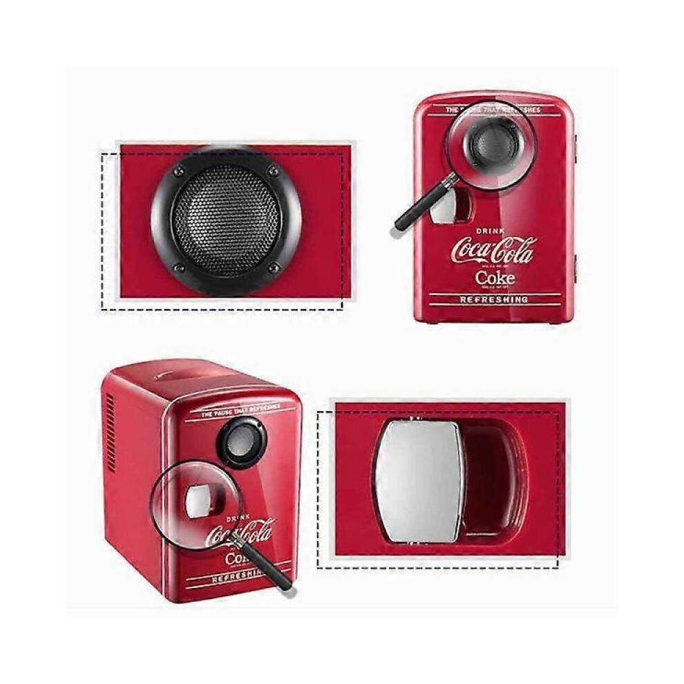 Coca-cola 12V Portable 4 Liter/6 Can Thermoelectric Mini Fridge/Warmer with Bluetooth Speaker