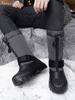Мужские зимние теплые ботинки для снега, резиновые походные ботинки, уличные сапоги до колена, водонепроницаемые, большого размера