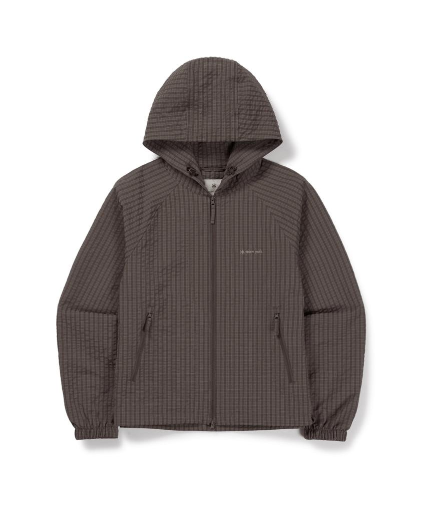 SNOWPEAK APPAREL Check Seersucker Women'S Jacket (S26Fwfjk09) Chocolate Khaki