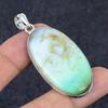 Хризопраз Камень Ручная Работа Серебро 925 Пробы Ювелирное Изделие Кулон 2,36" w7o55