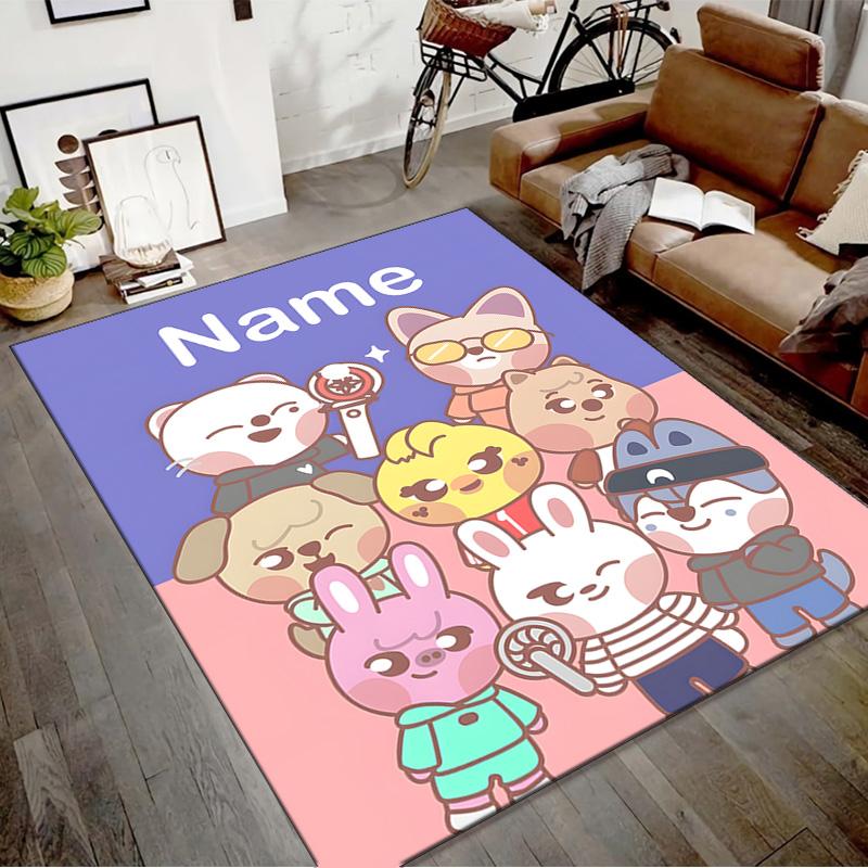 Custom Kpop Team Mat Personalized Name, Polyester Washable Indoor Entryway Rug, Gift for Christmas, Easter, Thanksgiving Day