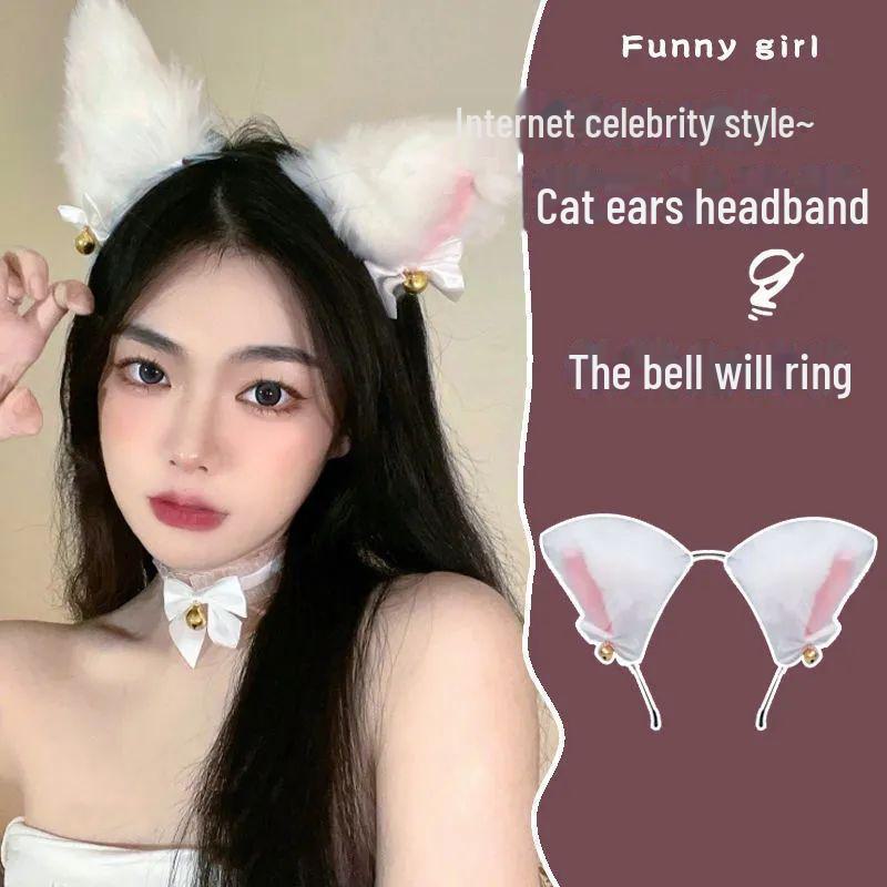 Милая японская плюшевая повязка на голову с ушками кошки и лисы для ролевых игр