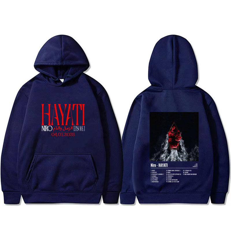 Rapper Niro HAYATI Album Graphic Hoodie Men Women Fashion Casual Oversized Pullover Hoodies Male Vintage Hip Hop Rock Streetwear