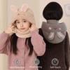 Knitted Beanie Rabbit Ear Winter Hat Plush Face Guard Neck Warmer Pullover Cap  Infant Cap