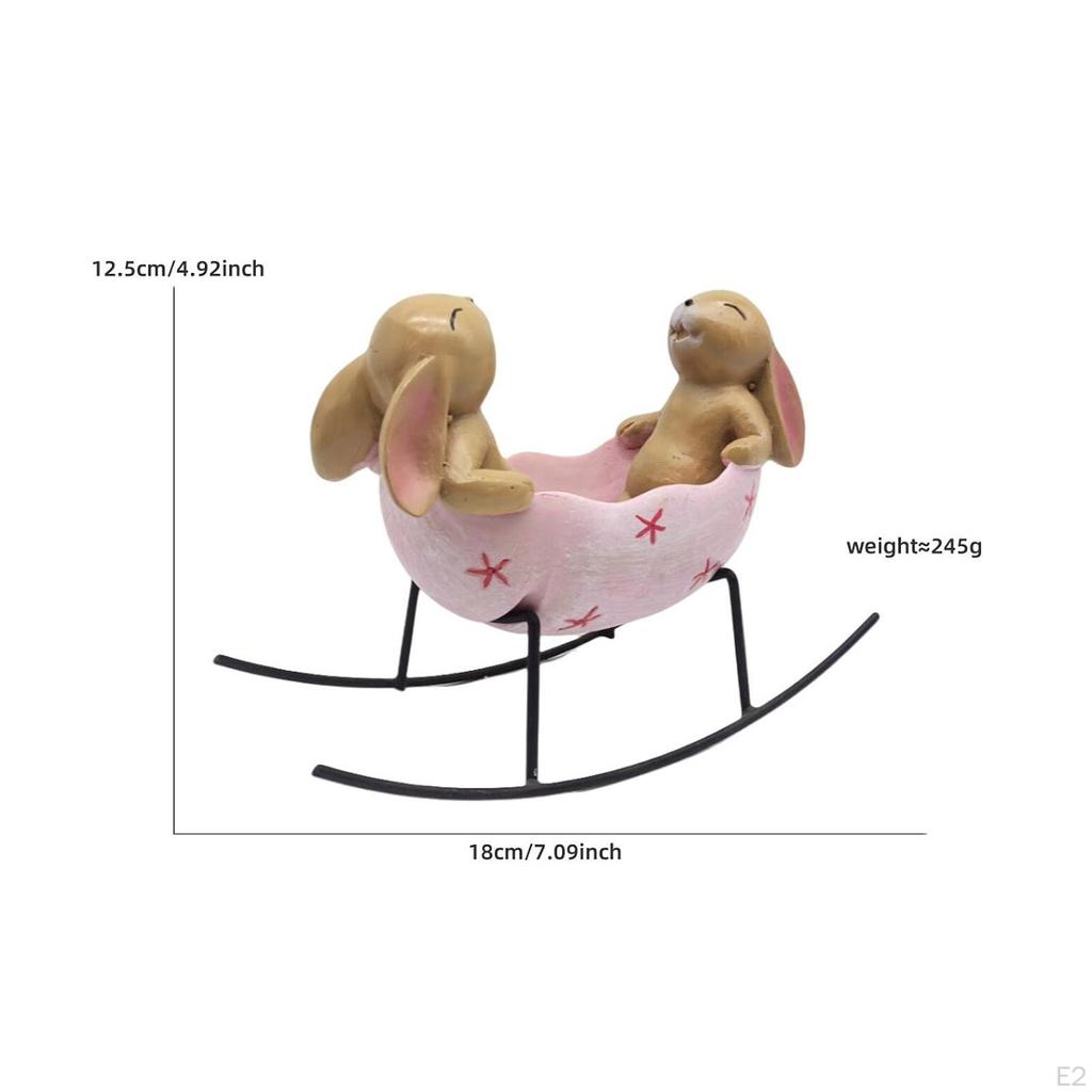 Конфетница Сервировочная чаша Домашний фестиваль Смола 2 Фигурка кролика Ремесло Офис Качающийся в Яйце