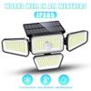 270 LED Солнечный Настенный Светильник 4 Головки 3000Лм 270° Светодиодный Уличный Фонарь IP65 Водонепроницаемый Солнечная Панель Пульт Дистанционного Управления Лампа с Датчиком Движения PIR