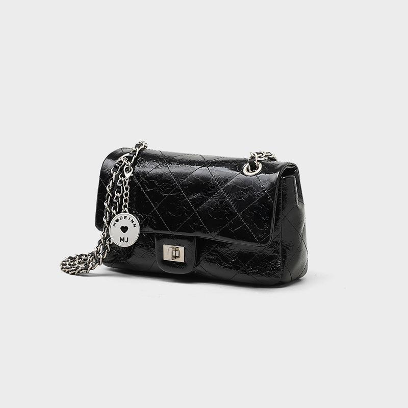 Bag Leather Women'S Bag Crossbody Bag Light Luxury Premium Sense Niche Rhombus Chain Bag Luggage