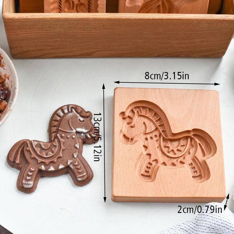 3D деревянные формы для печенья, форма для печенья из семян сосны и розы