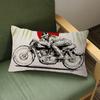 18" Black Vintage Motorcycle Club Poster Sofa Throw Pillow Cool Retro Motor Bike Cushion Home Decoration Rectangle Car Pillows