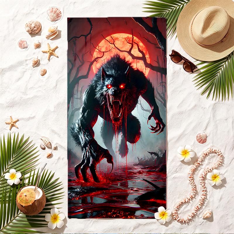 Horrible Werewolf Soft Beach Towel Stylish Beach Pool Towel for Summer Seaside Vacation Travel