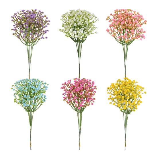 Искусственные цветы, устойчивые к ультрафиолетовому излучению, 20 и 36 стеблей, реалистичные букеты гипсофилы для свадеб, домашнего декора, устойчивые к атмосферным воздействиям пластиковые искусственные цветы для улицы