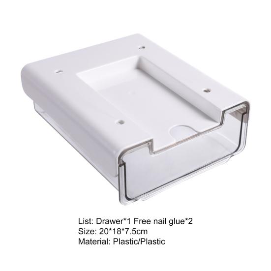 1 Set Under Desk Drawer Space-saving Large Capacity Plastic Multifunctional Stationery Pen Organizer Drawer for Home