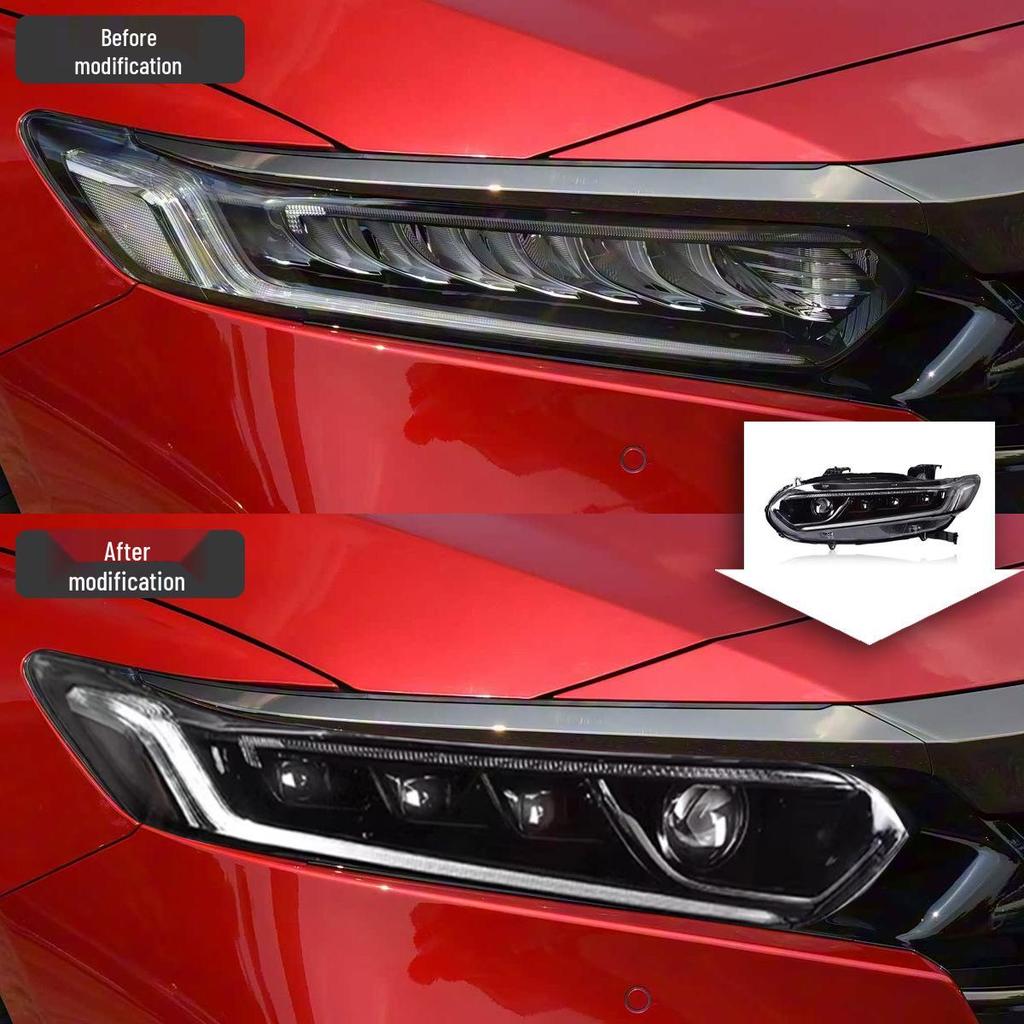 Светодиодная сборка фар для Honda Accord 10-го поколения (2018-2022) с проектором, дневными ходовыми огнями и последовательными указателями поворота
