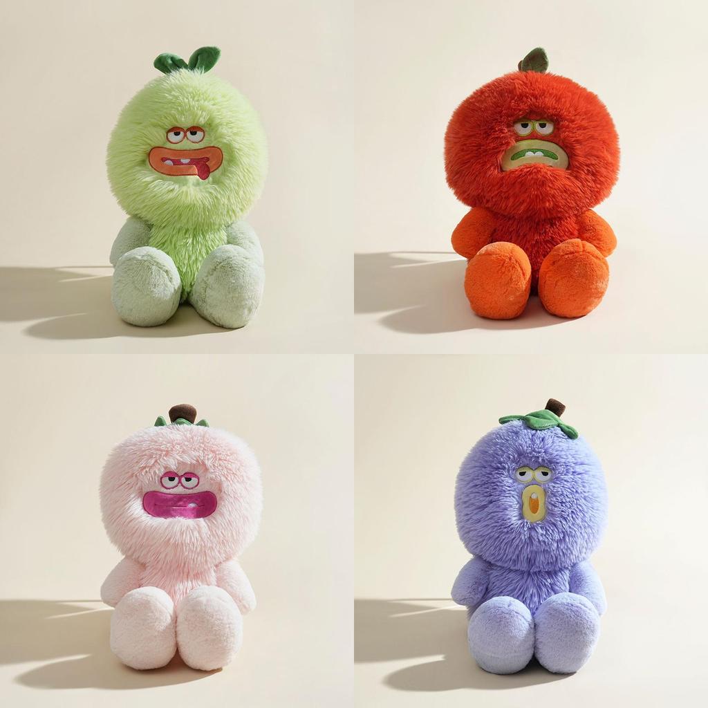 Plush Soft Monster Peach Fruit Toy With Pp Cotton For Bedroom Decor And Gifts
