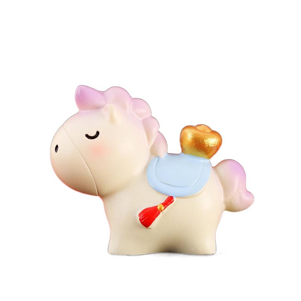 Resin Horse Figurine Chinese Style Zodiac Ornaments Vivid New Year Mascot Miniature Office