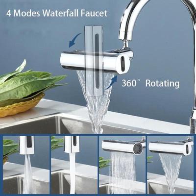 4 в 1, поворотный водопадный смеситель для кухни на 720°, 4-функциональная насадка для кухонной мойки, кухонный кран высокого давления для кухонной мойки, аксессуары