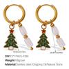 Stainless Steel Cartoon Christmas Tree & Elk Ear Cuff Earrings