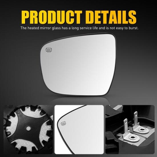 Left Side Door Mirror Glass Heated W Plate For Nissan 15-24 Murano14-20 Rogue