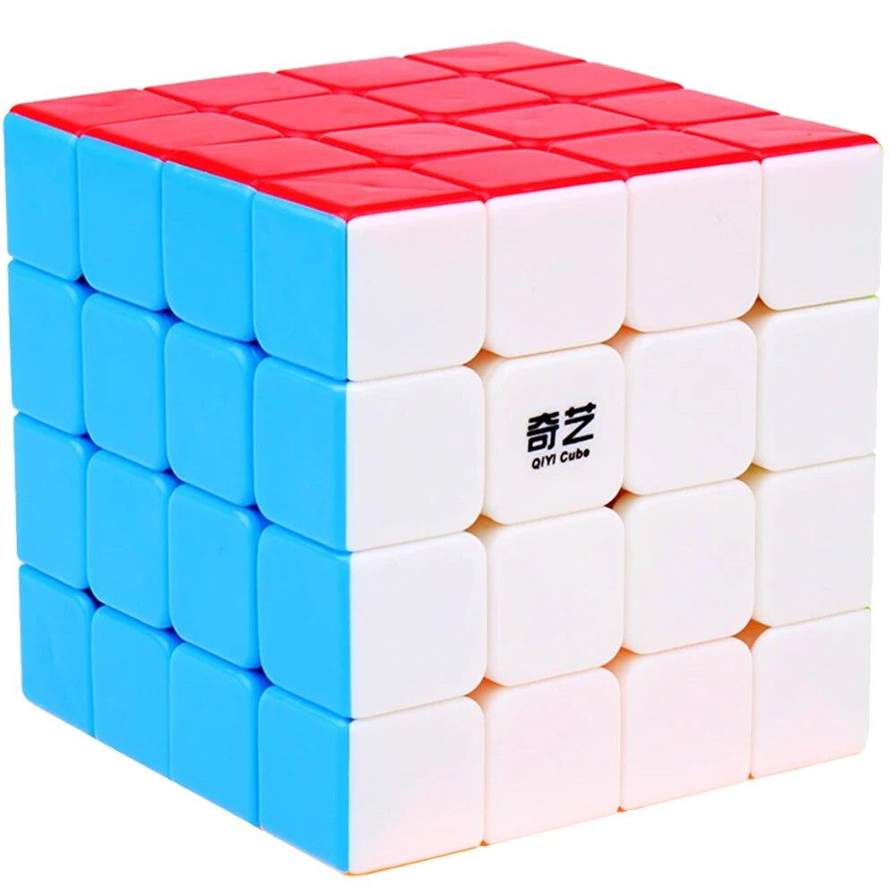 Кубический QiYi Magic Cube без наклейки, головоломка Twist QuYi 4x4 QiYuan S Qi Yi IQ 44cube QlYl QY, детская интеллектуальная игрушка для детей 7-8 лет