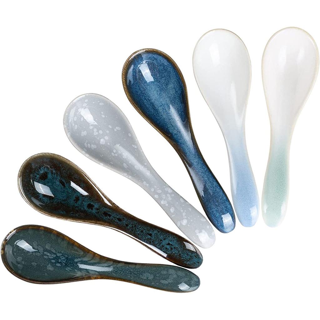 Kids Adults Ceramic Mixing Dinnerware Eating Kitchen Utensil Soup Spoons Cutlery Tableware