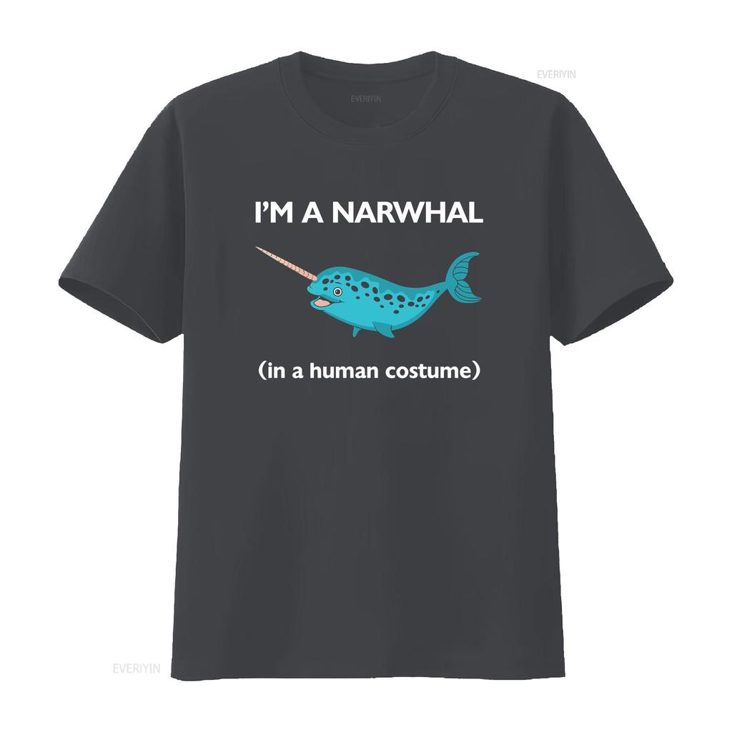 Смешная футболка I Am A Narwhal In Human Costume Рыба Море Океан винтажная стираная повседневная мягкая эластичная удобная дышащая