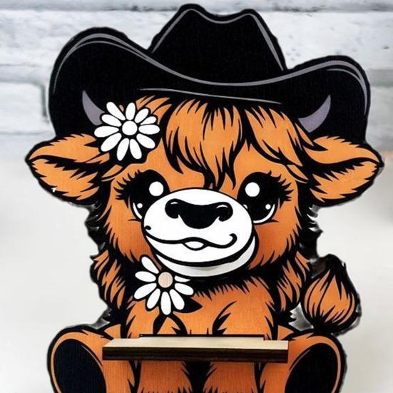 Держатель для очков Хайлендская корова Yousheng Деревянная подставка для очков Дисплейная стойка Мультяшное животное Подставка-держатель для солнцезащитных очков для спальни, кабинета, офиса