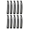 10PCS Black Banana Hair Clip Safe Elegant Sweet Fashionable Flexible Ponytail Holder for Hair Accessories