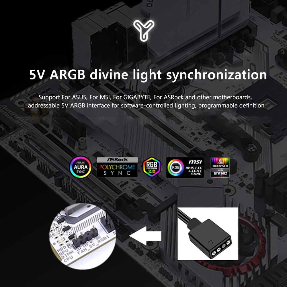 Кулер модуля памяти DDR4 DDR5 Ram Охлаждающий радиатор 5 В 3-контактный ARGB AURA Sync Алюминиевый сплав Жаростойкий компьютерные аксессуары