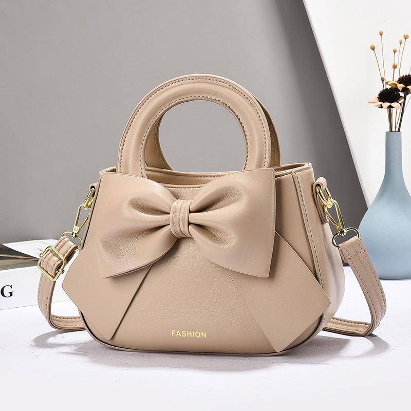 Elegant Korean Style Butterfly Knot Women's Bags Soft PU Leather Shoulder Bag for Women Fashionable Trendy Small Handbag women