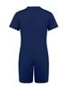 Unisex Special Needs Adaptive Jumpsuit Round Neck Short Sleeve Back Invisible Zipper Solid Color Clothing