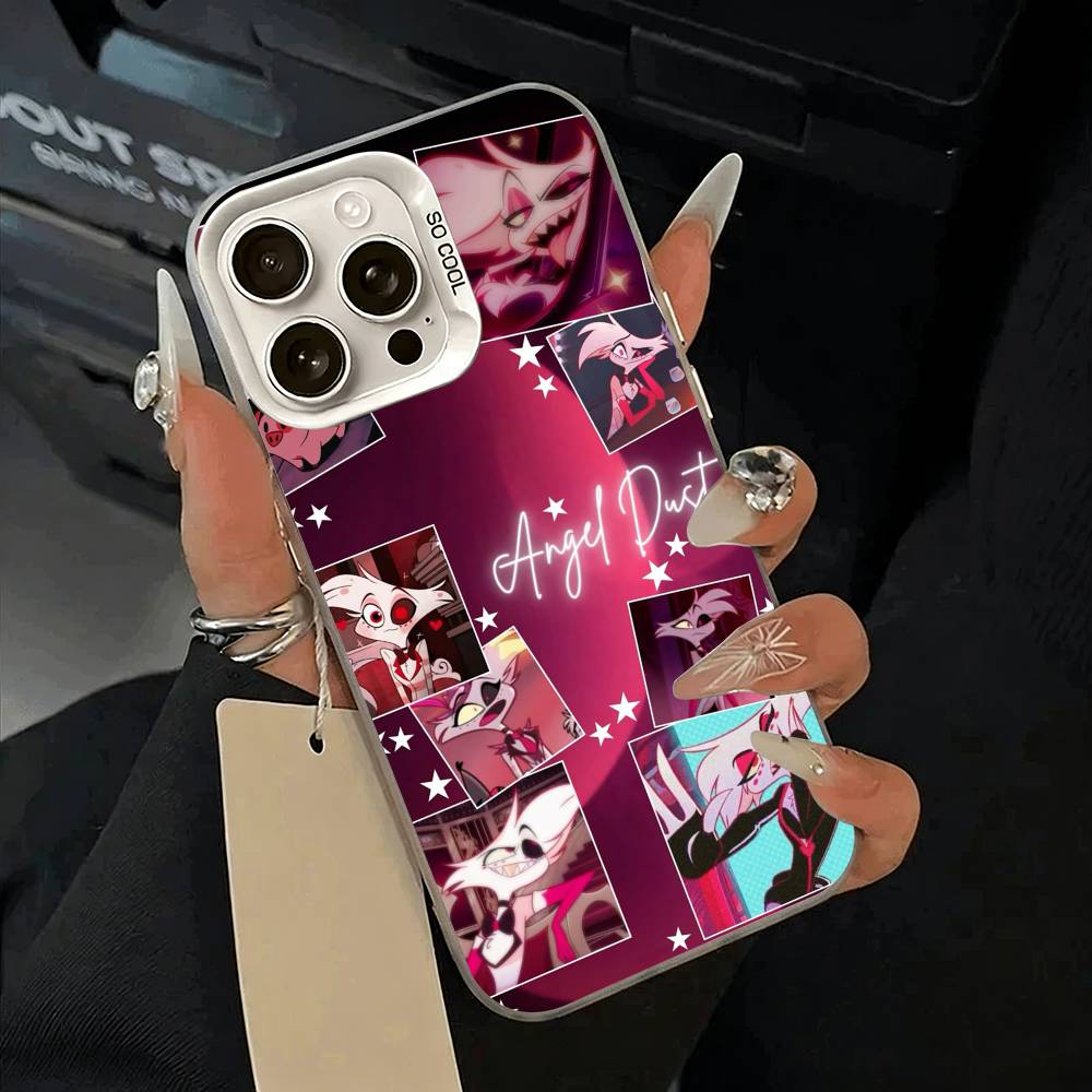 A-Angel Dust H-Hazbin H-Hotel Чехол для телефона для iPhone 11 12 13 14 15 16 Pro Max Plus белый Серебристый Чехол для телефона