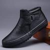 Зимние новые высокие хлопковые ботинки кожаные ботинки мужские бархатные на толстой подошве ботинки Мартина мужские корейская версия трендовые зимние ботинки на одной педали