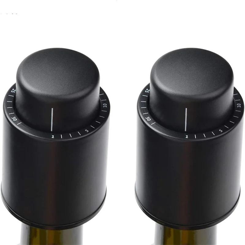 Vacuum Wine Preserver with Time Scale Record, Wine Bottle Stoppers, Reusable Wine Stoppers,Wine Savers Vacuum Pump Corks