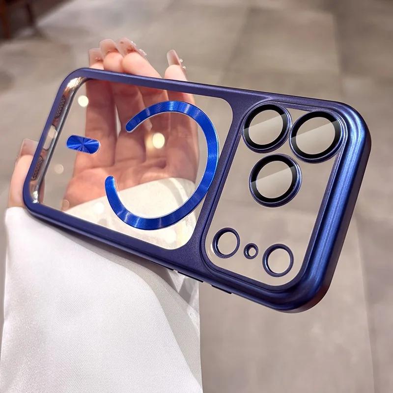 Новый прозрачный гальванический чехол с магнитами Magsafe для iPhone 17 17 Pro 17 Pro Max 17 Air, оригинальный, из мягкого ТПУ, с защитой для объектива