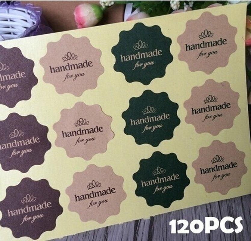 12 листов винтажной цветочной круглой волнистой крафт-бумаги «ручная работа для вас» наклейка-печать для изделий ручной работы «сделай сам» многофункциональный подарок