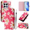 Pink Daisy Luxury Painted Leather Case Wallet PU Leather Book Style Cover for Oneplus 9R,8T,Nord CE2 5G,Nord 2T,Nord N300,Oneplus 11 12...
