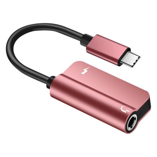 Кабель-адаптер-конвертер 2 в 1 Аудио 3,5 мм для наушников Type-C на разъем для зарядки