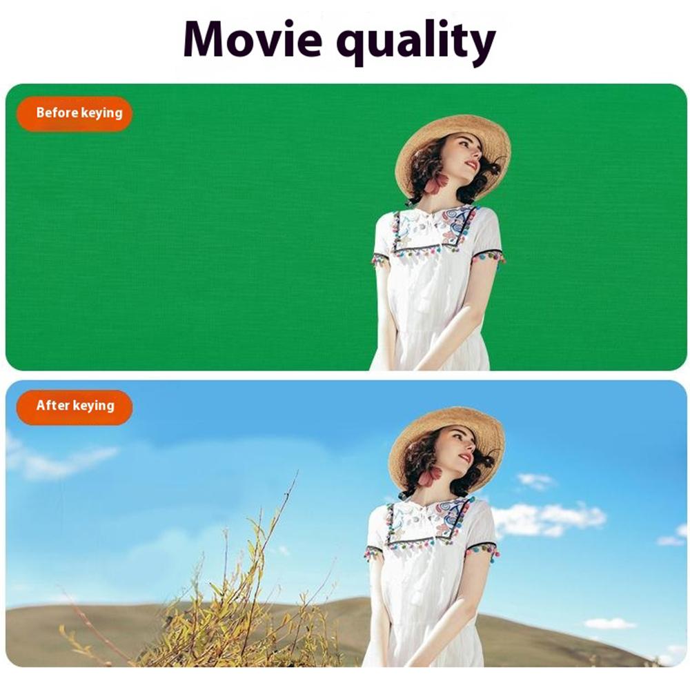 3 x 5m Photography Backdrop Set with 4 Clips Polyester Background Screen for Studio/Live Streaming